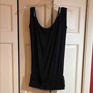 Elegant Black Sequin Trim Top, S, NWOT